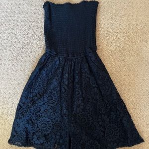 Dark blue laced romper